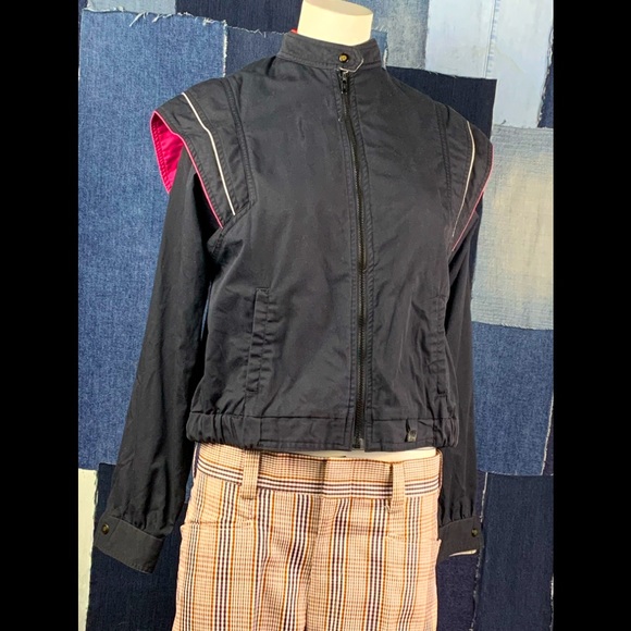 Vintage 90’s Pleated Wing Shoulders Lightweight Jacket Sz S - Picture 1 of 8
